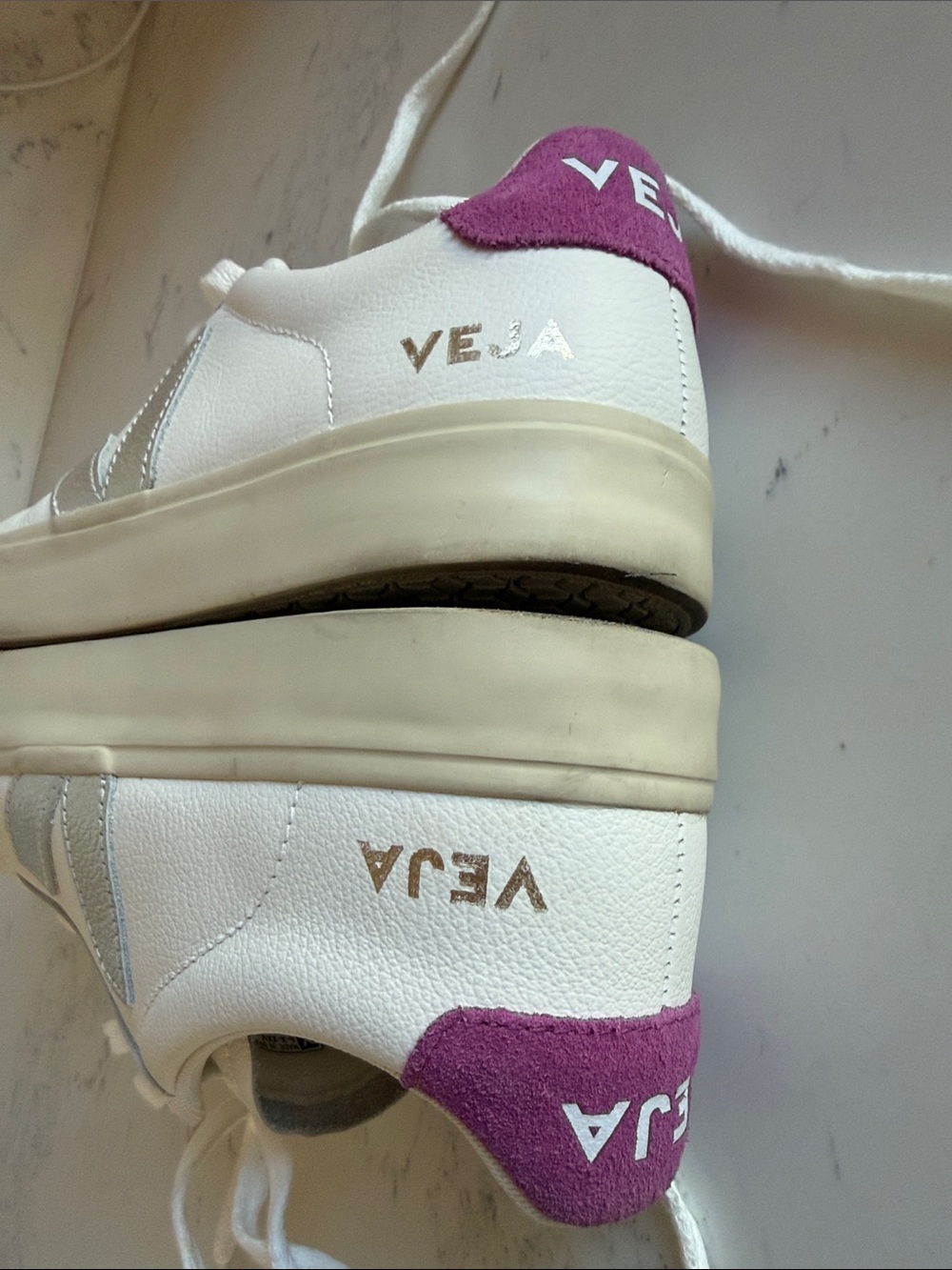 Veja Campo Sneakers Color White Silver Ultraviolet women’s size 7.5 - Picture 9 of 12